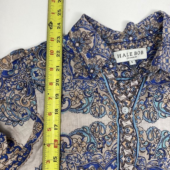 Hale Bobe Button Down Linen Blouse Small - Picture 9 of 10